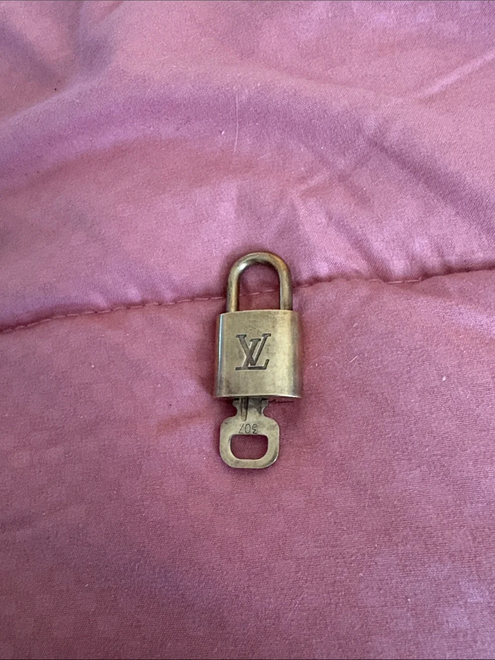 Louis Vuitton Gold Brass Padlock and Key #307